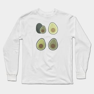 Avocado cute pattern illustration Long Sleeve T-Shirt